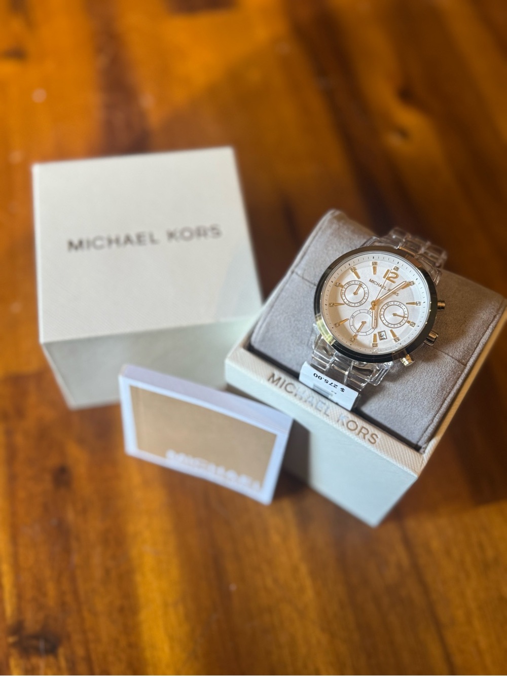 MICHAEL KORS Audrina Clear Acetate Watch